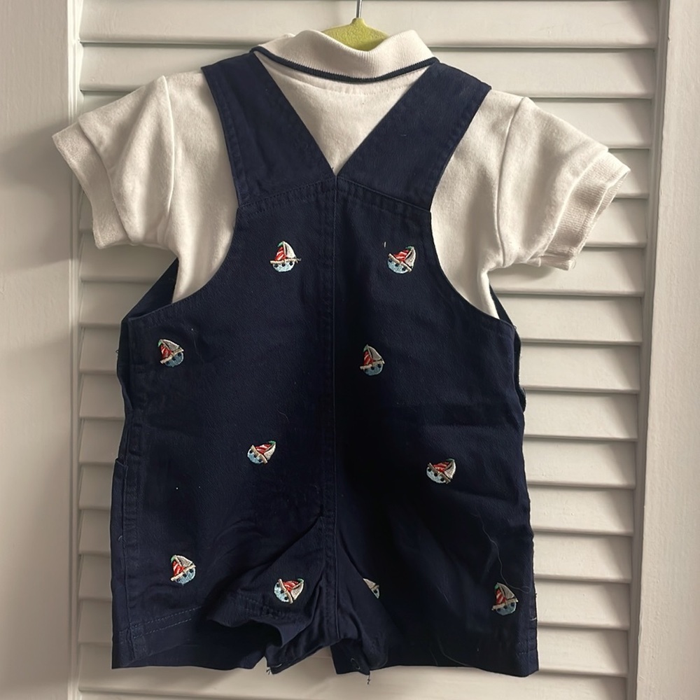 Starting Out Overall Set Embroidered w/Sailboats & Octopus.6m like new - Picture 5 of 6
